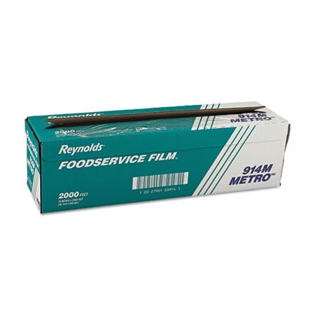 Reynolds Reynolds, METRO LIGHT-DUTY PVC FILM ROLL WITH CUTTER BOX, 18in X 2000 FT, CLEAR 914M